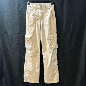 Hollister Baggy Cargo Khaki Pants Ultra High Rise Baggy Women’s 000 XXS 23